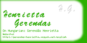 henrietta gerendas business card